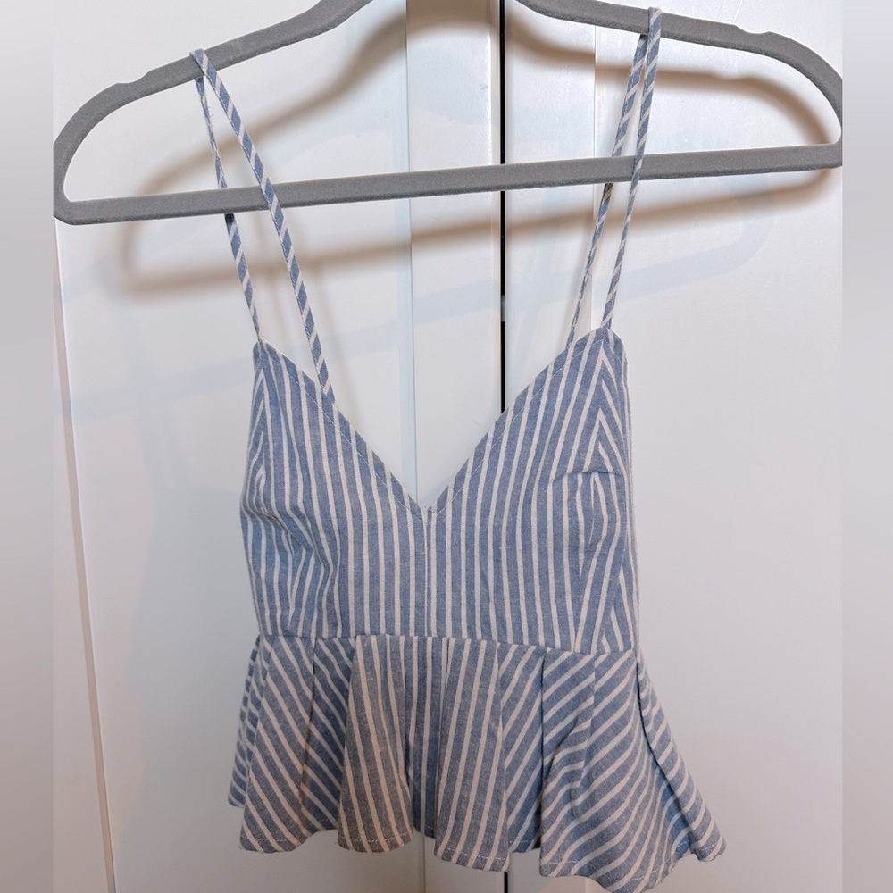 NEW blue and White Striped Top